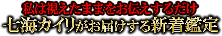 私は視えたままをお伝えするだけ　七海カイリがお届けする新着鑑定